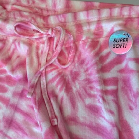 NWT XOXO Women's Pink Tie-Dye Fleece Joggers - Size S - Picture 3 of 7